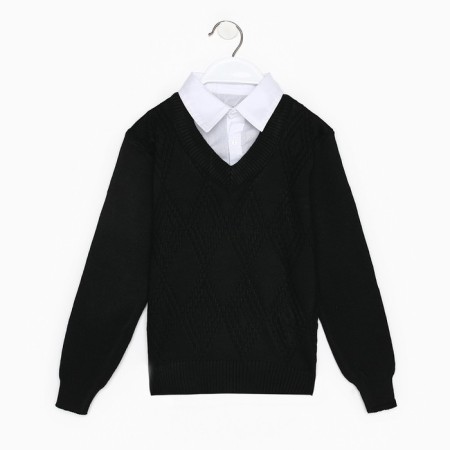 School jumper-unit for boys, black color, height 158-164cm-4