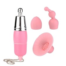 Vibrator-siders, 3 interchangeable nozzles, 1 mode, pink