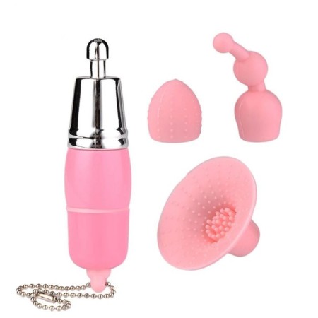 Vibrator-siders, 3 interchangeable nozzles, 1 mode, pink