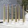 A set of antique candles, 1.9x 20 cm, 6 pieces, gold metallic