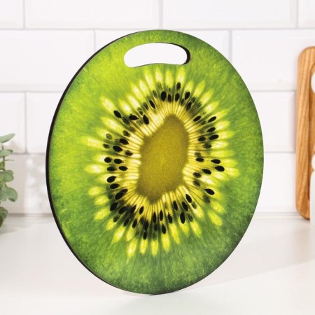 Board cutting and serving round kitchen "kiwi in context", 25.5 cm-1