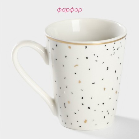 Porcelain share mug "Chocolate crumb", 350 ml, white color-1