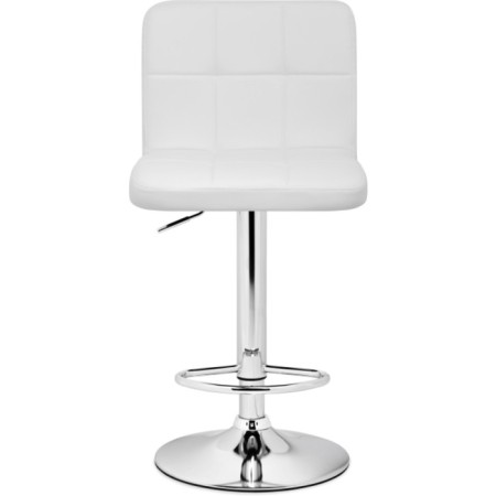 Barpered chair PASKAL Metal/Eco -leather, chrome/white 43x53x89 cm-1