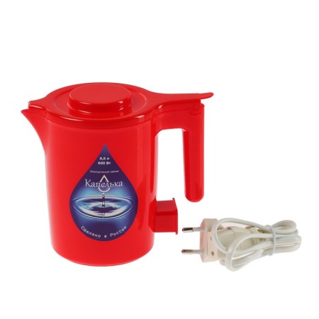 Electric kettle "Drop", plastic, 0.5 l, 600 watts, red