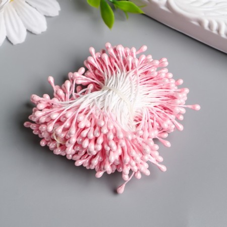 Stamens for flowers "droplets gloss light pink" set 300 pcs length 6 cm-1