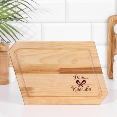 Groot and serving board "Rhombus" Malaya with a gutter of 30x18x1.8 cm-1