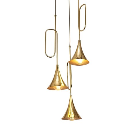 Suspended chandelier Mantra Jazz, E27, 3x20W, 800 mm, gold color-1