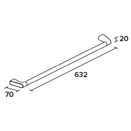 Towel holder, 60 cm Cut220-1