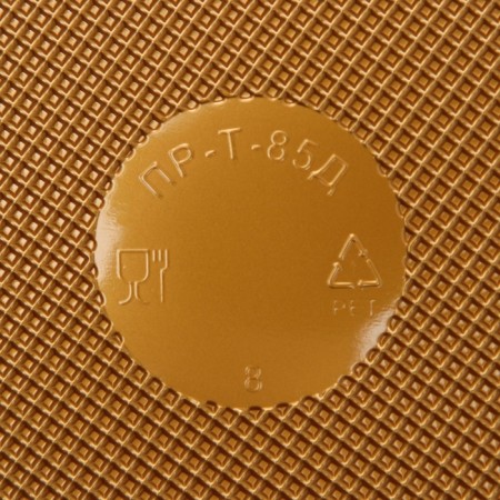 Container-bottom plastic disposable pr-T-85D, round, d = 11 cm, golden color, 10 pcs/units-3