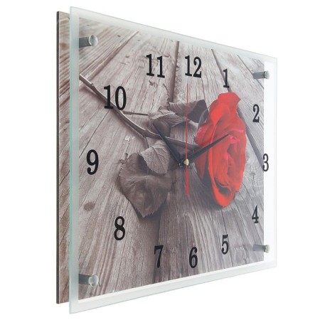 Carty clock is wall, interior "red rose", silent, 30 x 40 cm-1