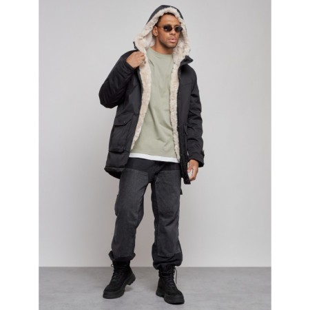 Winter male park, size 56, black color-4