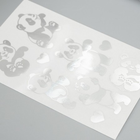 Stickers (stickers) "Panda" 10x15 cm, color silver, 5-324-1