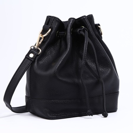 Cross-Body bag on puff, black color-2