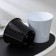 Kashpo for flowers with the insert "Art", 1.2 l, the color is white-black