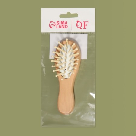 Comb-mini massage, wooden, 4 × 11.5 cm, color "light wood"-5