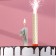 Candle in the cake "Grani + Fountain", number "1", silver metallic, 6.5 cm