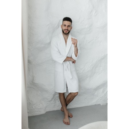 Terry dressing gown, size 48, white color-6