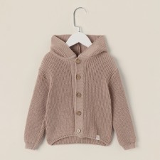 Кардиган вязаный с капюшоном SL Home, р.92-98 см, песочный