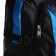 A backpack on a zipper with an increase, 55l, 5 external pockets, blue color