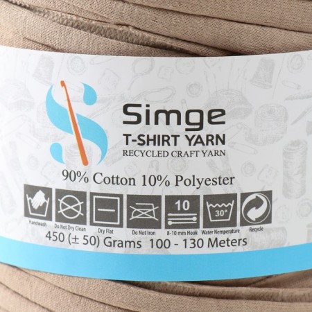 Knitted yarn secondary 90% cotton, 10% p/e, 100m/450 ± 50 g (cappuccino) mix-4