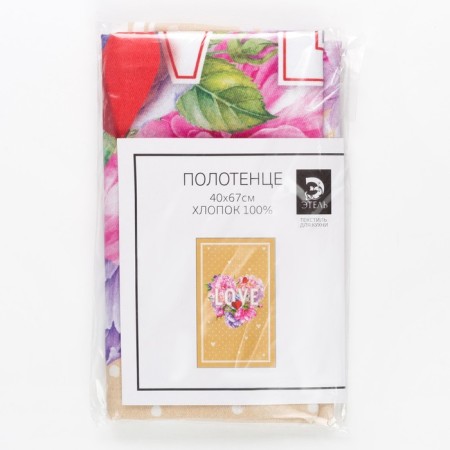 Towel "Ethel" peonies Love 40x67 cm, 100% HL, sarzha 190 g/m2-7