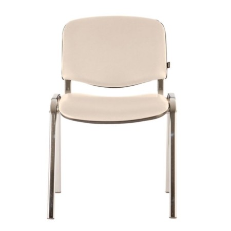 Stool for personnel and visitors to Brabix ISO CF-001, chrome frame, leatherette beige-1