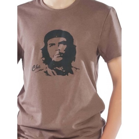 Male T -shirt "Chegovara", size 44, color brown melange-3