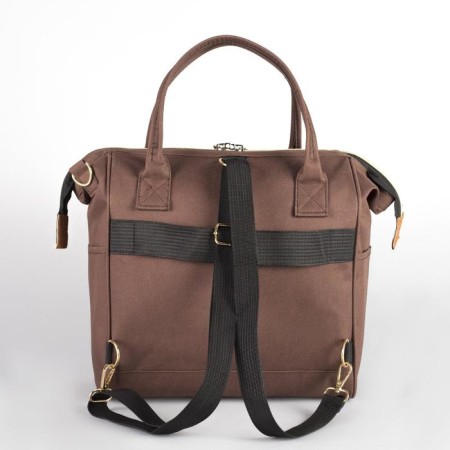 Bag-rug 2 in 1 on wheels 18 ”, lightning department, outer pocket, brown color-9