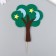 Decor for the work of felt "tree with a month and stars" 10.3x12 cm