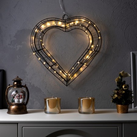 LED figure "Heart" 40.5 × 39.5 cm, metal, batteries AAX2 (not in the kit), glow warm white