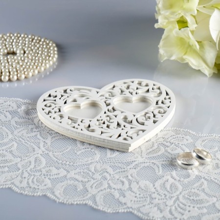 Open -Rings stand, white, 14.5x13x0.8 cm