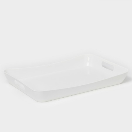 Tray with handles "Rondo", 42.2 × 28.2 × 5.2 cm, white color