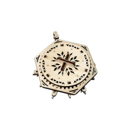 3D puzzle made of wood "Woods Snowflake"-3