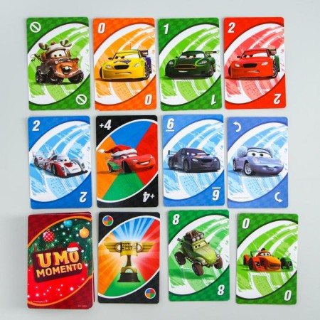 Игра настольная "Новый год", уно, Тачки-2