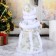 Snow Maiden "White fur coat, with a staff and a blue button" moves, 31 cm