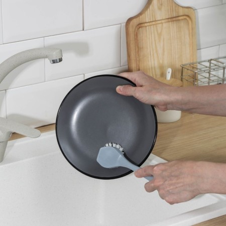 Brush for dishes with a straight handle of etna, color gray color-1