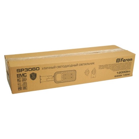 Street Feron SP3060, IP65, LED, 100 W, 567x179x105 mm, gray color is gray-3