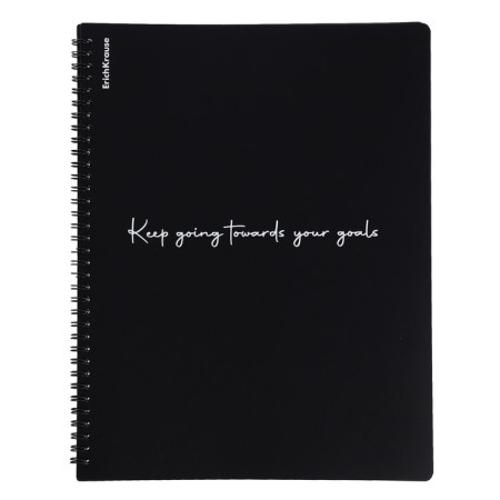 Folder 20 inserts on spirals, A4, 600 μm, Erichkrause "Classic Words", texture "Sand", Black, mix-8