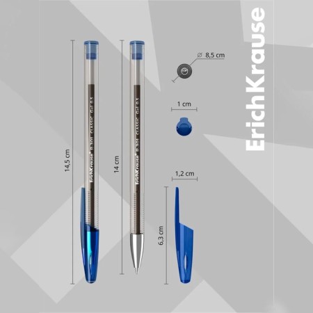 Gel pen Erichkrause R-301 Classic Gel Stick, blue ink, node 0.5 mm, letter line 600 meters-3