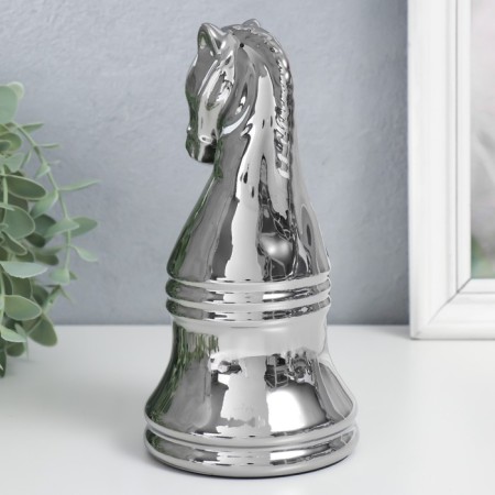 Souvenir Ceramics "Chess Figure. Horse" silver 20.5x10x10 cm-1