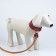 Set: collar (36-56x2.5 cm) and leash (130x1.5 cm), raspberry and beige color