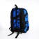 School backpack from textiles on lightning, 3 pockets, blue color