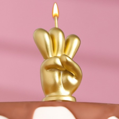Candle in the cake "I am three", gold, 5 cm