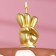 Candle in the cake "I am three", gold, 5 cm