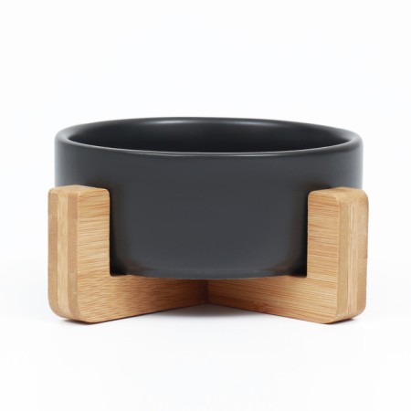 Ceramic bowl on a stand 450 ml 13 x 5 cm, black-3