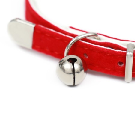 Belch collar with hearts, 32 x 1 cm, Osh 23-29, textiles and leatherette, red-3