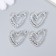 Decor for creativity metal, rhinestones "Two hearts" silver 2x2 cm