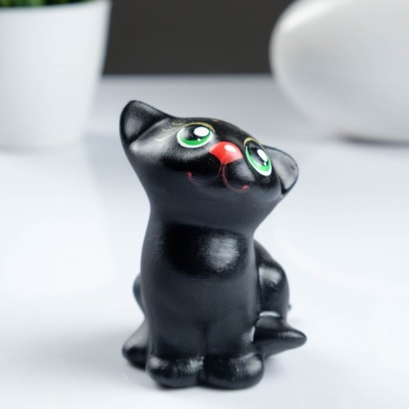 Figure "Cat Murzik" black, 6x9x6cm