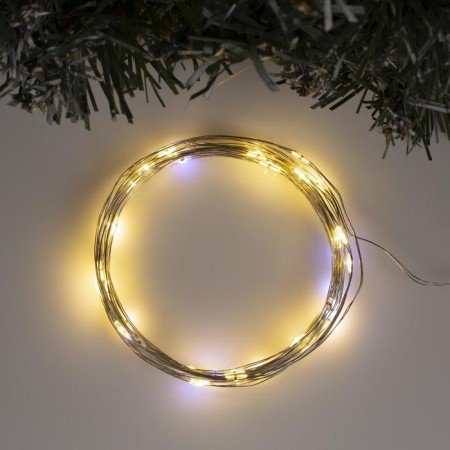 Garland “thread” 5 m dew, ip20, silver thread, 50 led, warm white glow, white flicker, aah3