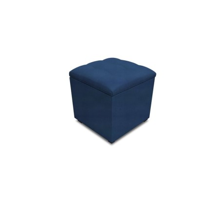 Puff with a lid and weighting, 400 × 400 × 420 mm, eco -leather, Marvel Denim color